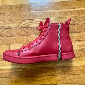 Diesel Men’s Red high top sneakers Size 8.5